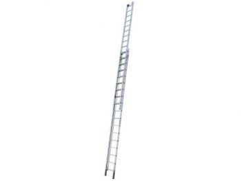 Двухсекционная выдвижная телескопическая лестница вытягиваемая тросом STABILO, 2 х 24 перекладин