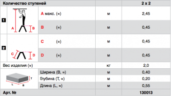 TREPPY Двусторонняя складная подставка, рабочая высота 2,44 м.
