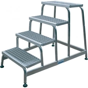 Монтажная подставка, 4 ступеньки, алюм. решетч. ступени